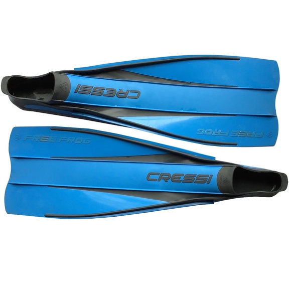 Cressi-Sub Free Frog Long Blade Fins Blue and Black - Picture 1 of 5